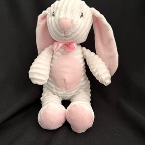 FAO Schwartz Pink and White Plush Bunny Stuffed Animal 2018 EUC